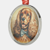 Cocker Spaniel Olieverfschilderij Metalen Ornament (Links)