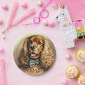Cocker Spaniel Olieverfschilderij Papieren Bordje (Feest)