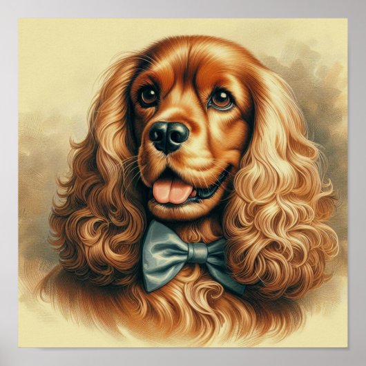 Cocker Spaniel Olieverfschilderij Poster (Voorkant)