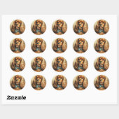 Cocker Spaniel Olieverfschilderij Ronde Sticker (Vel)