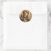 Cocker Spaniel Olieverfschilderij Ronde Sticker (Tas)