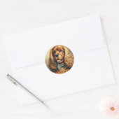 Cocker Spaniel Olieverfschilderij Ronde Sticker (Envelop)