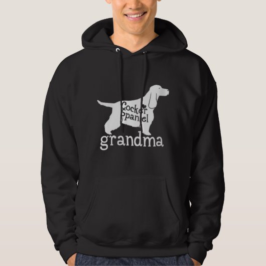 Cocker Spaniel Oma Gifts Schattige Oma Hondenliefd Hoodie (Voorkant)