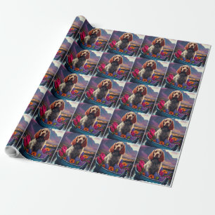Cocker Spaniel op een peddel: Een landschappelijk Cadeaupapier