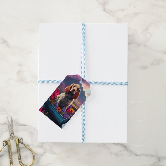 Cocker Spaniel op een peddel: Een landschapsavontu Cadeaulabel (Met Touw)