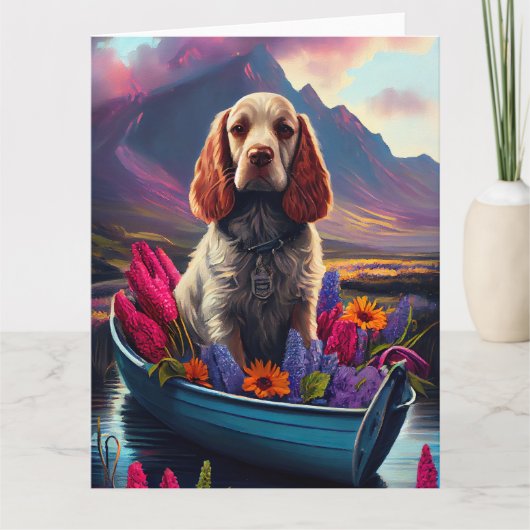 Cocker Spaniel op een peddel: Een Schilderachtig a Kaart (Voorkant)