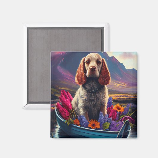 Cocker Spaniel op een peddel: Een Schilderachtig a Magneet (Voorkant / Achterkant)