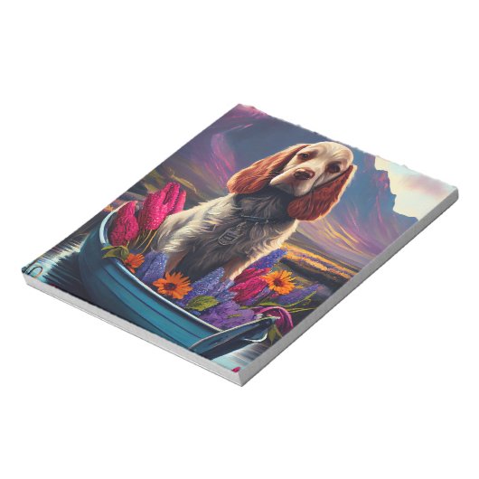 Cocker Spaniel op een peddel: Een Schilderachtig a Notitieblok (Linkerzijde)
