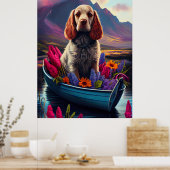 Cocker Spaniel op een peddel: Een Schilderachtig a Poster (Keuken)