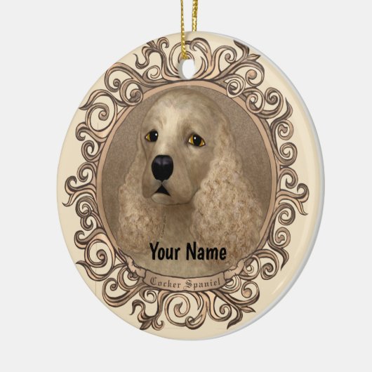 cocker spaniel-ornament keramisch ornament (Links)