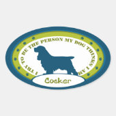 COCKER SPANIEL OVALE STICKER (Voorkant)