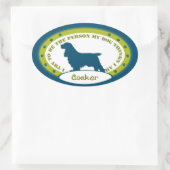 COCKER SPANIEL OVALE STICKER (Tas)