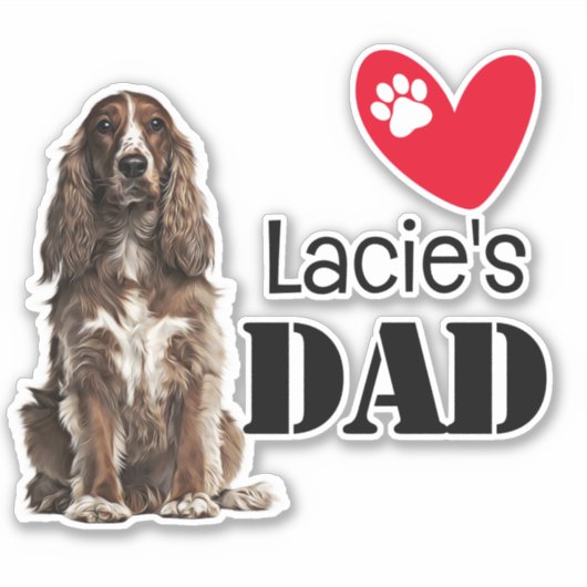 Cocker Spaniel Pa gepersonaliseerd Sticker (Voorkant)