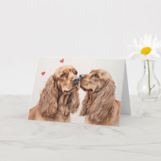 Cocker Spaniel Paar Valentijnsdag Kaart