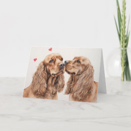 Cocker Spaniel Paar Valentijnsdag Kaart
