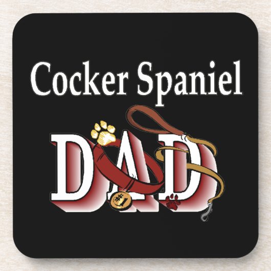 Cocker Spaniel papa Bier Onderzetter (Voorkant)