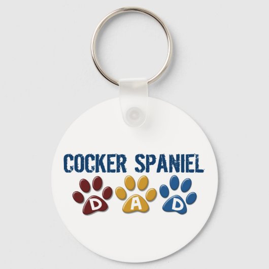 COCKER SPANIEL Papa Pauw Afdrukken 1 Sleutelhanger (Voorkant)