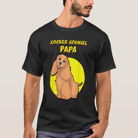 Cocker Spaniel Papa Red Cocker Spaniel Dog Father T-shirt (Voorkant)