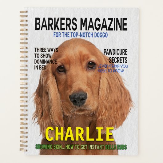 Cocker Spaniel Parody Magazine Hoesje Planner (Voorkant)
