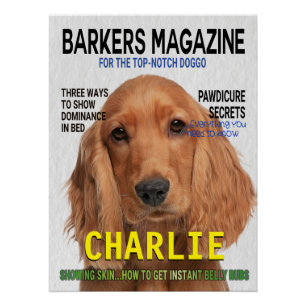 Cocker Spaniel Parody Magazine Hoesje Poster