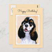 Cocker Spaniel (Parti) Schilderen - Oorspronkelijk Briefkaart (Voorkant / Achterkant)