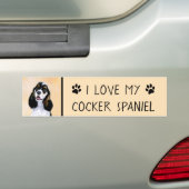 Cocker Spaniel (Parti) Schilderen - Oorspronkelijk Bumpersticker (Op auto)