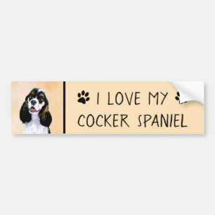 Cocker Spaniel (Parti) Schilderen - Oorspronkelijk Bumpersticker