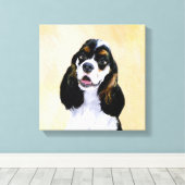 Cocker Spaniel (Parti) Schilderen - Oorspronkelijk Canvas Afdruk (Insitu (Houten vloer))
