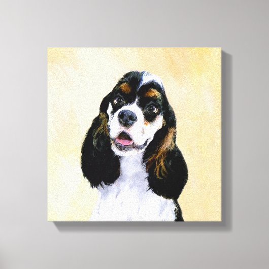 Cocker Spaniel (Parti) Schilderen - Oorspronkelijk Canvas Afdruk (Voorkant)
