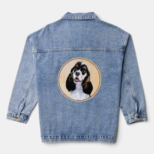 Cocker Spaniel (Parti) Schilderen - Oorspronkelijk Denim Jacket (Achterkant)