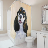 Cocker Spaniel (Parti) Schilderen - Oorspronkelijk Douchegordijn (In situ)