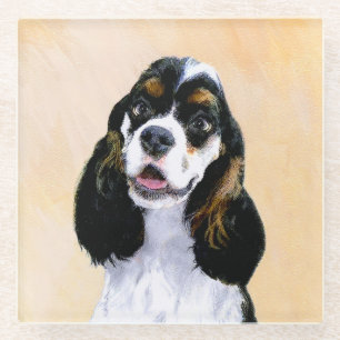 Cocker Spaniel (Parti) Schilderen - Oorspronkelijk Glazen Onderzetter