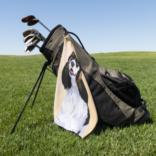 Cocker Spaniel (Parti) Schilderen - Oorspronkelijk Golfhanddoek (Groen)