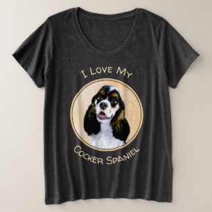 Cocker Spaniel (Parti) Schilderen - Oorspronkelijk Grote Maat T-shirt