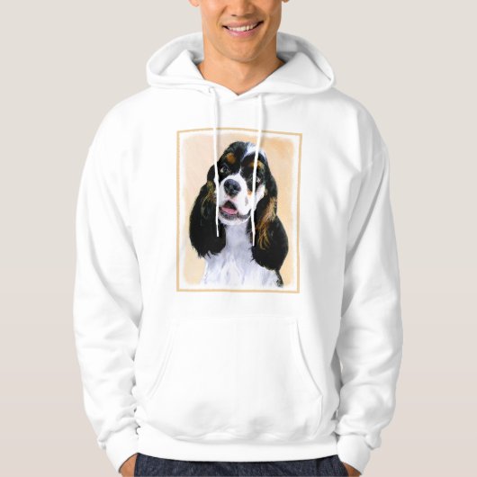 Cocker Spaniel (Parti) Schilderen - Oorspronkelijk Hoodie (Voorkant)