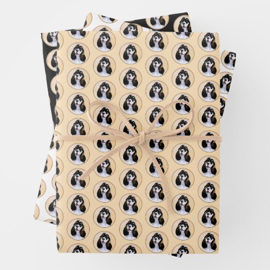 Cocker Spaniel (Parti) Schilderen - Oorspronkelijk Inpakpapier Vel (In situ)