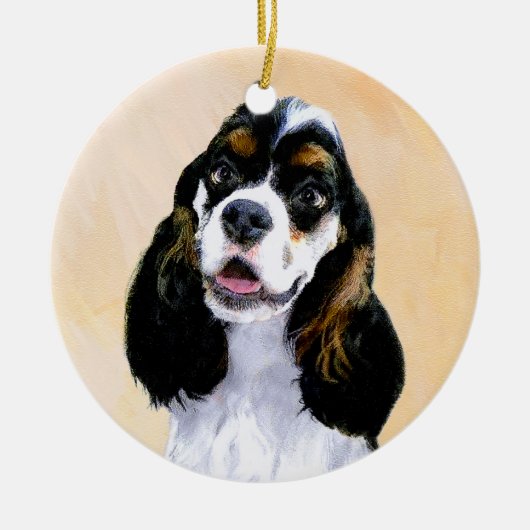 Cocker Spaniel (Parti) Schilderen - Oorspronkelijk Keramisch Ornament (Voorkant)