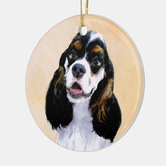 Cocker Spaniel (Parti) Schilderen - Oorspronkelijk Keramisch Ornament (Links)