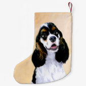Cocker Spaniel (Parti) Schilderen - Oorspronkelijk Kleine Kerstsok (Achterkant)