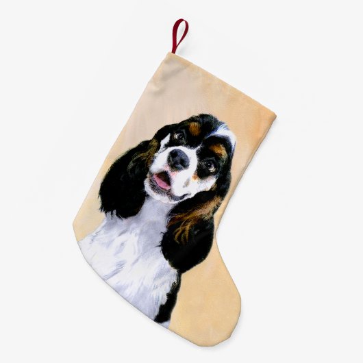 Cocker Spaniel (Parti) Schilderen - Oorspronkelijk Kleine Kerstsok (Voorkant (Hangend))