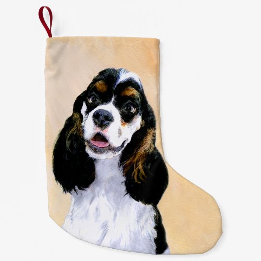 Cocker Spaniel (Parti) Schilderen - Oorspronkelijk Kleine Kerstsok (Voorkant)