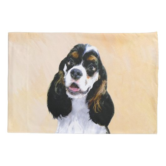 Cocker Spaniel (Parti) Schilderen - Oorspronkelijk Kussensloop (Achterkant)
