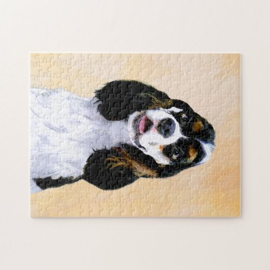 Cocker Spaniel (Parti) Schilderen - Oorspronkelijk Legpuzzel (Horizontaal)