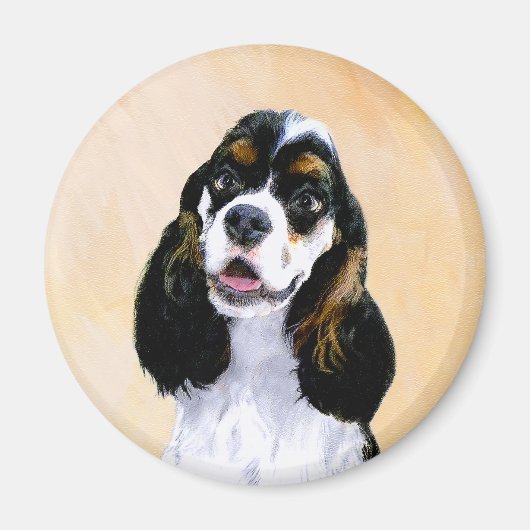 Cocker Spaniel (Parti) Schilderen - Oorspronkelijk Magneet (Voorkant)