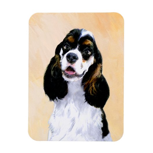 Cocker Spaniel (Parti) Schilderen - Oorspronkelijk Magneet (Verticaal)