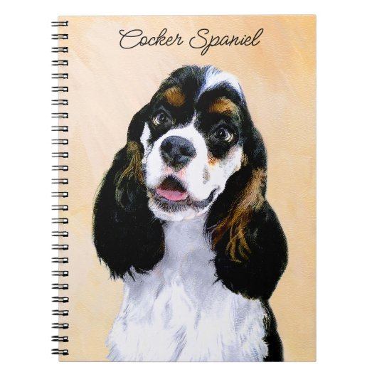 Cocker Spaniel (Parti) Schilderen - Oorspronkelijk Notitieboek (Voorkant)