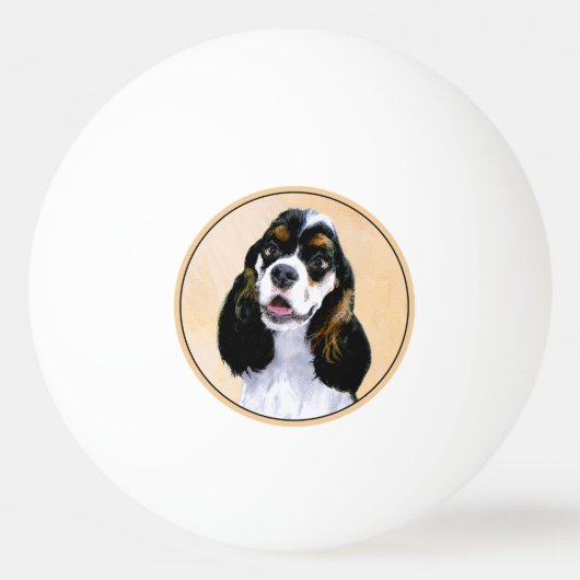 Cocker Spaniel (Parti) Schilderen - Oorspronkelijk Pingpongbal (Voorkant)
