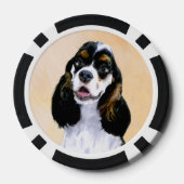 Cocker Spaniel (Parti) Schilderen - Oorspronkelijk Poker Chips (Achterkant)