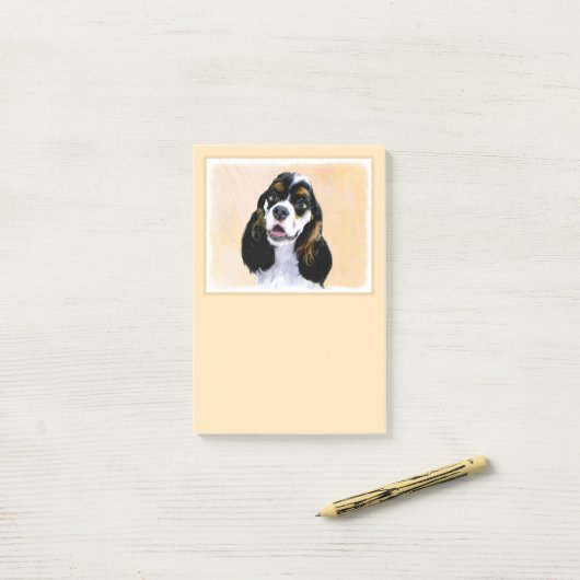 Cocker Spaniel (Parti) Schilderen - Oorspronkelijk Post-it® Notes (Op bureau)