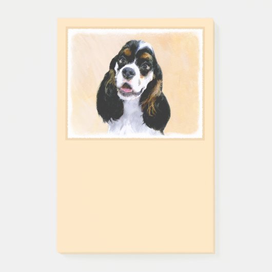 Cocker Spaniel (Parti) Schilderen - Oorspronkelijk Post-it® Notes (Voorkant)